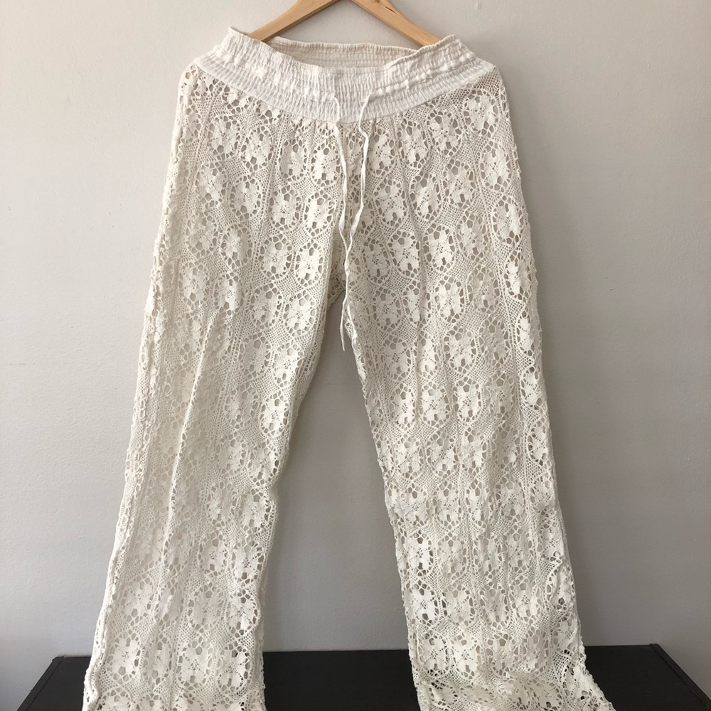Lace wide leg pants